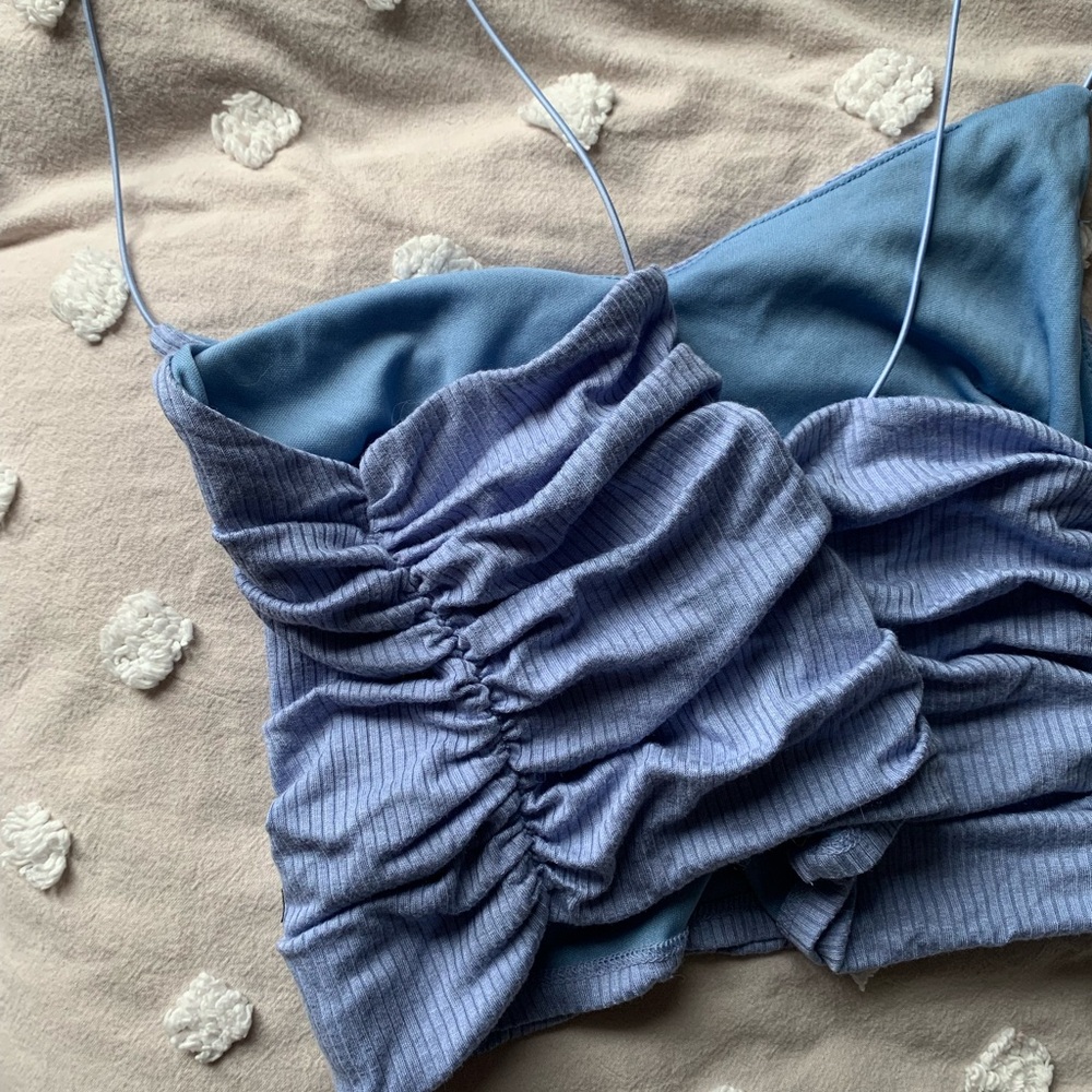 UO Rushed Blue Crop Top - Picture 3 of 4